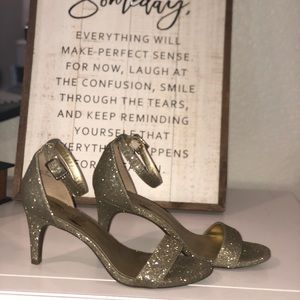 Aerosoles Sparkly Gold Strappy Heels